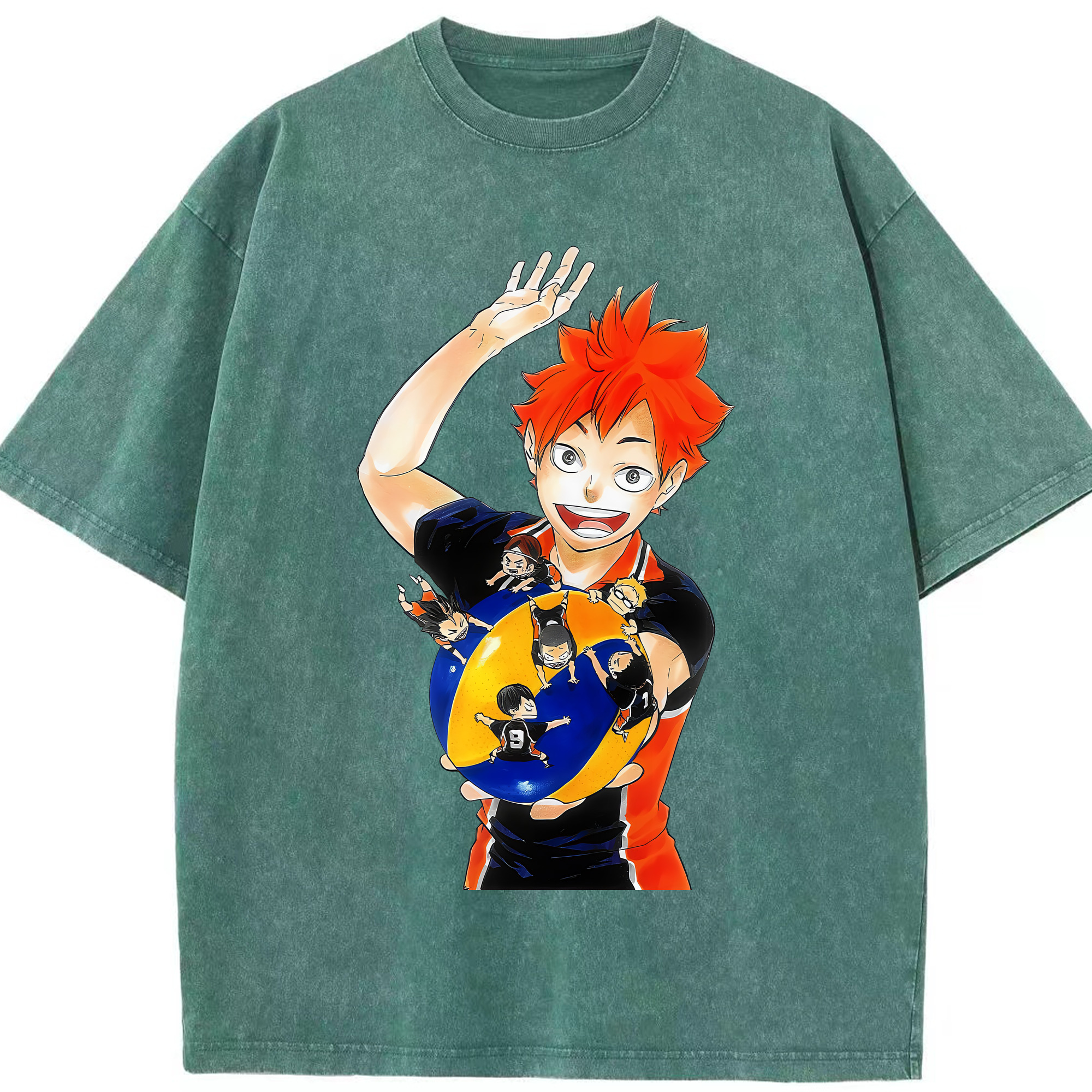 （画像用） ハイキュー!! Haikyu!! 綿100% ヴィンテージ風 半袖Tシャツ（フロントプリント）